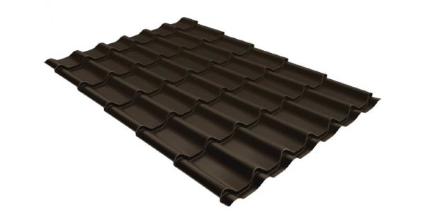 Металлочерепица классик 0,5 Satin RR 32 темно-коричневый купить в Находке