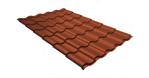 Металлочерепица кредо GL 0,5 GreenСoat Pural RR 750 кирпично-красный (RAL 8004 терракота) купить в Находке