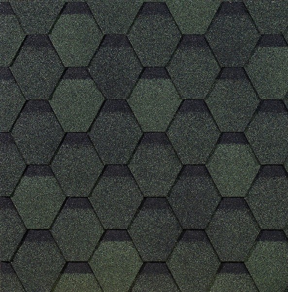 Гибкая черепица EURASIA Docke, Коллекция ШЕСТИГРАННИК Зелёный купить в Находке
