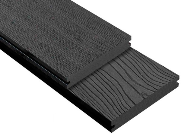 Террасная доска ДПК Outdoor 3D полнотелая STORM/OCEAN BLACK черная купить в Находке