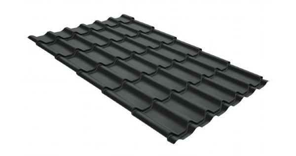 Металлочерепица классик GL 0,5 GreenCoat Pural Matt RR 23 темно-серый (RAL 7024 мокрый асфальт) купить в Находке