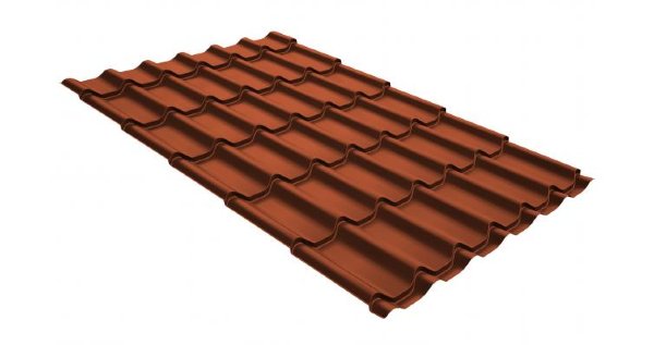 Металлочерепица классик GL 0,5 GreenCoat Pural RR 750 кирпично-красный (RAL 8004 терракота) купить в Находке