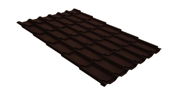 Металлочерепица классик GL 0,5 GreenCoat Pural RR 887 шоколадно-коричневый (RAL 8017 шоколад) купить в Находке