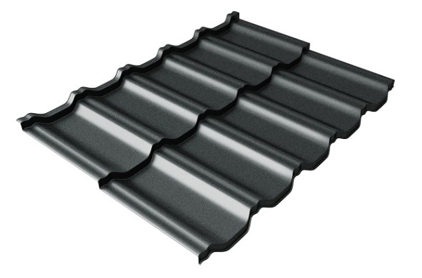 Металлочерепица модульная Квинта Uno Grand Line c 3D резом 0,5 Satin RAL 7016 антрацитово-серый купить в Находке