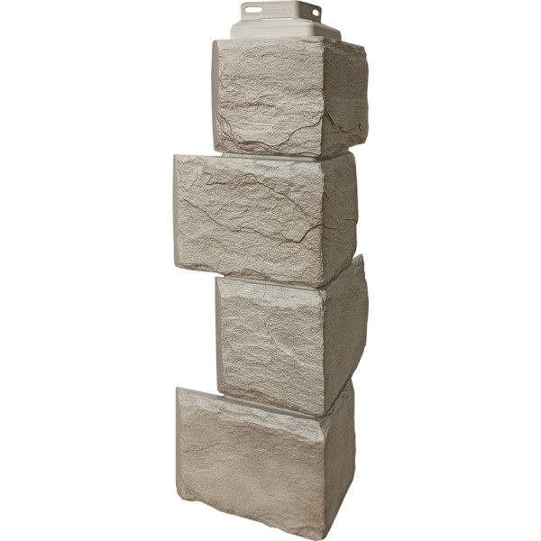 Цокольный сайдинг FineBer – Серия “Камень природный”, Угол наружный Песочный купить в Находке