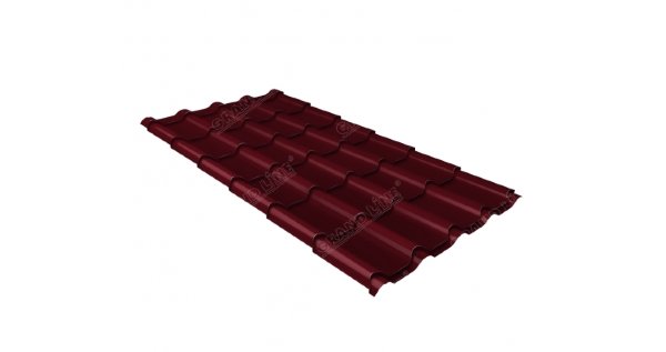 Металлочерепица камея 0,45 Drap RAL 3005 красное вино купить в Находке