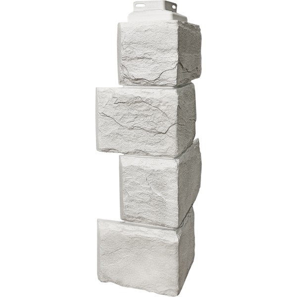 Цокольный сайдинг FineBer – Серия “Камень природный”, Угол наружный Жемчужный купить в Находке