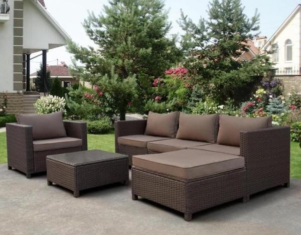 Комплект мебели AFINA плетеной из иск. ротанга YR821A Brown/Beige купить в Находке