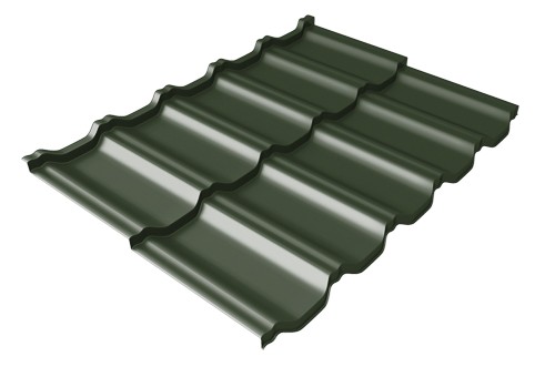 Металлочерепица модульная Квинта Uno Grand Line c 3D резом 0,5 GreenСoat Pural RR 11 темно-зеленый (RAL 6020 хромовая зелень) купить в Находке