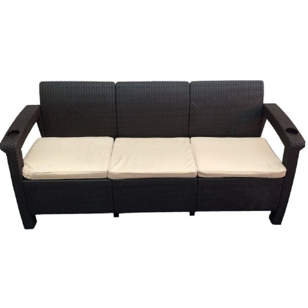 Трёхместный диван  Yalta Sofa 3 Seat венге купить в Находке