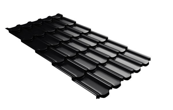 Металлочерепица квинта плюс с 3D резом 0,5 Quarzit lite RAL 9005 черный купить в Находке