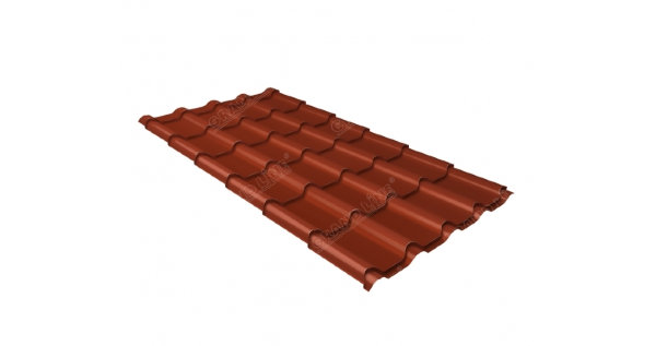 Металлочерепица камея 0,5 Satin RAL 8004 терракота купить в Находке
