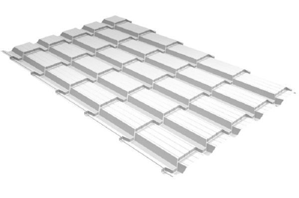 Металлочерепица GL квадро профи 0,5 Satin RAL 9003 сигнальный белый купить в Находке