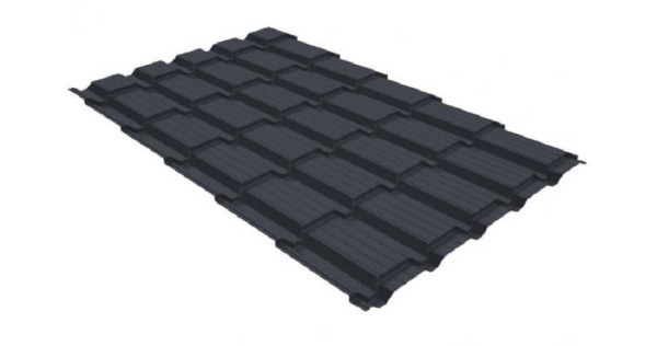 Металлочерепица GL квадро профи 0,5 GreenCoat Pural RR 23 темно-серый (RAL 7024) мокрый асфальт купить в Находке