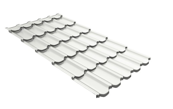 Металлочерепица квинта плюс с 3D резом 0,5 Satin RAL 9003 сигнальный белый купить в Находке