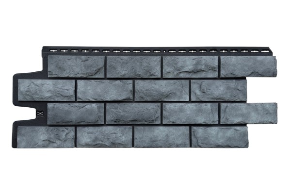 Фасадные панели Grand Line Колотый Камень Антрацит, Шов черный купить в Находке